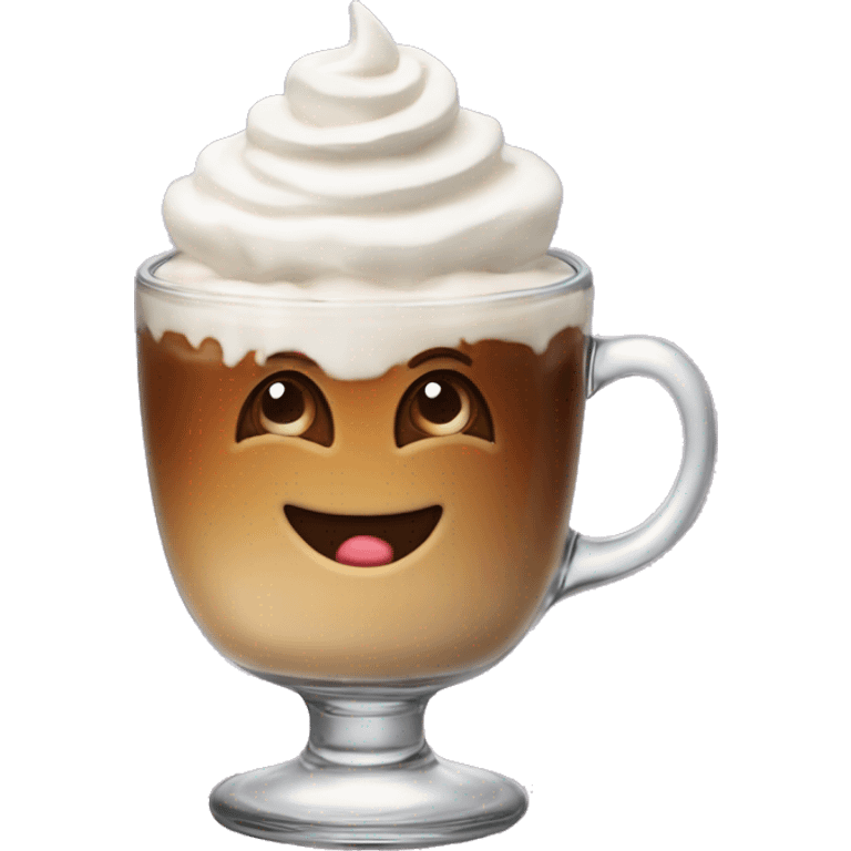 A small glass With Galliano in the bottom, coffee in the middle and some whipped cream in top emoji