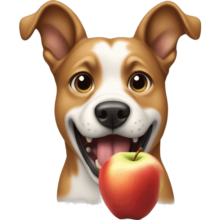 dog eating apple  emoji