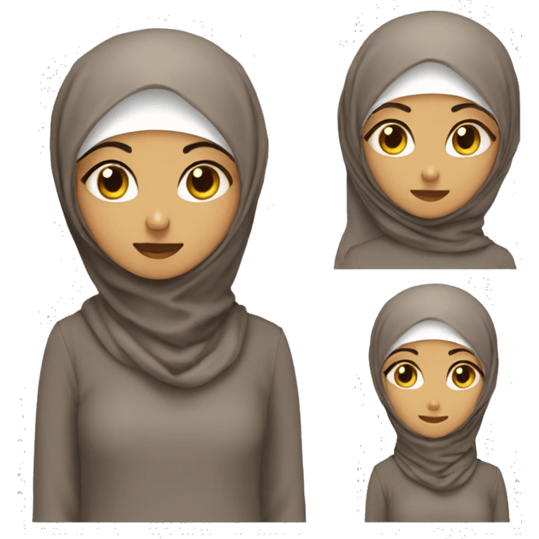 a girl hijabi weith face and gougeus emoji