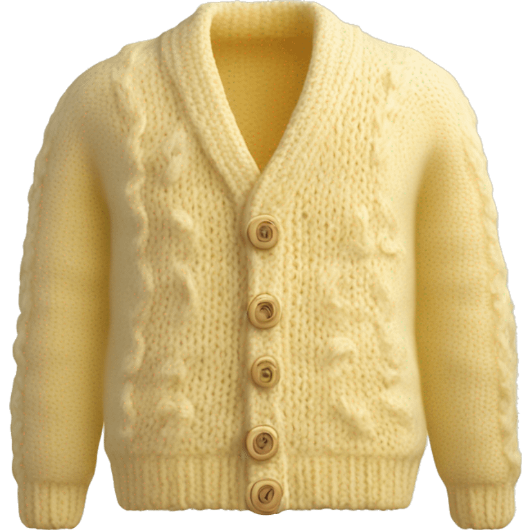 Knitted wool cardigan on Pale yellow Colors  emoji