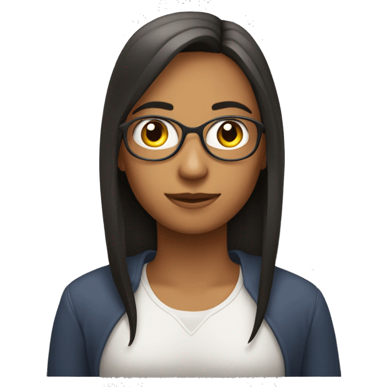 una persona sabia con lenes y el pelo largos emoji