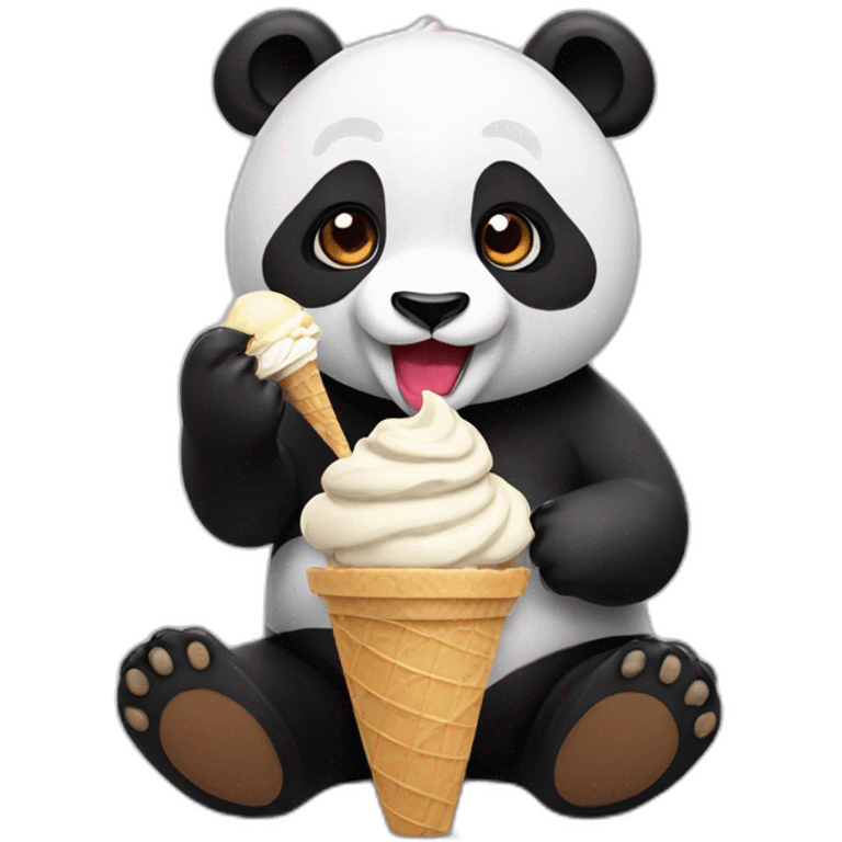 Panda eating ice cream emoji