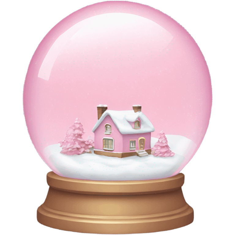 Pastel pink snow globe emoji