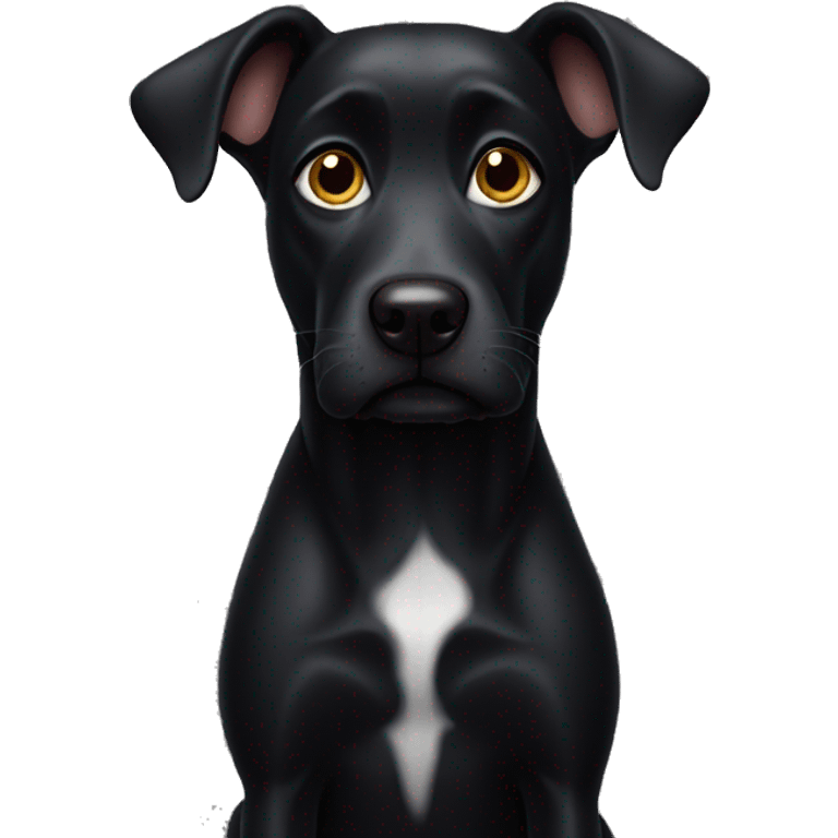 Black dog judging  emoji