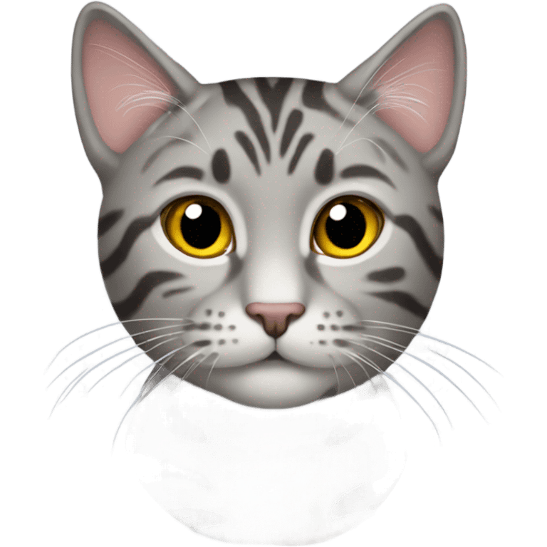 Create a gray tabby cat emoji emoji