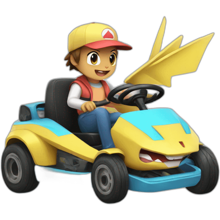 pokemon driving gokart emoji