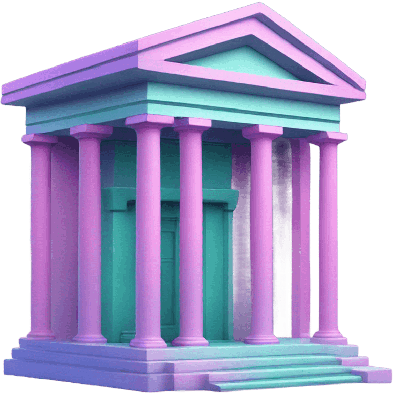 Vaporwave color themed bank emoji emoji