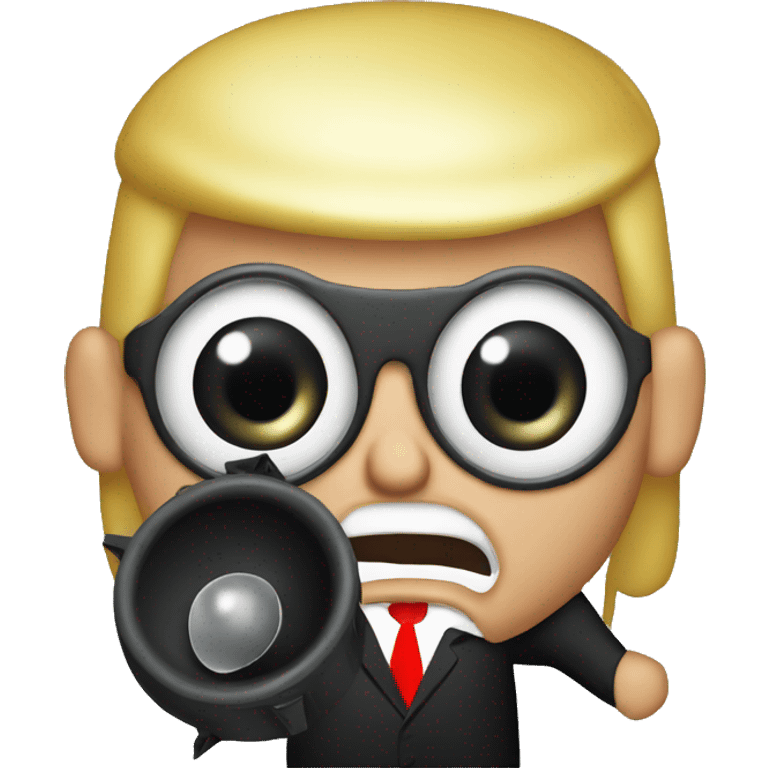 trump holds loudspeaker emoji