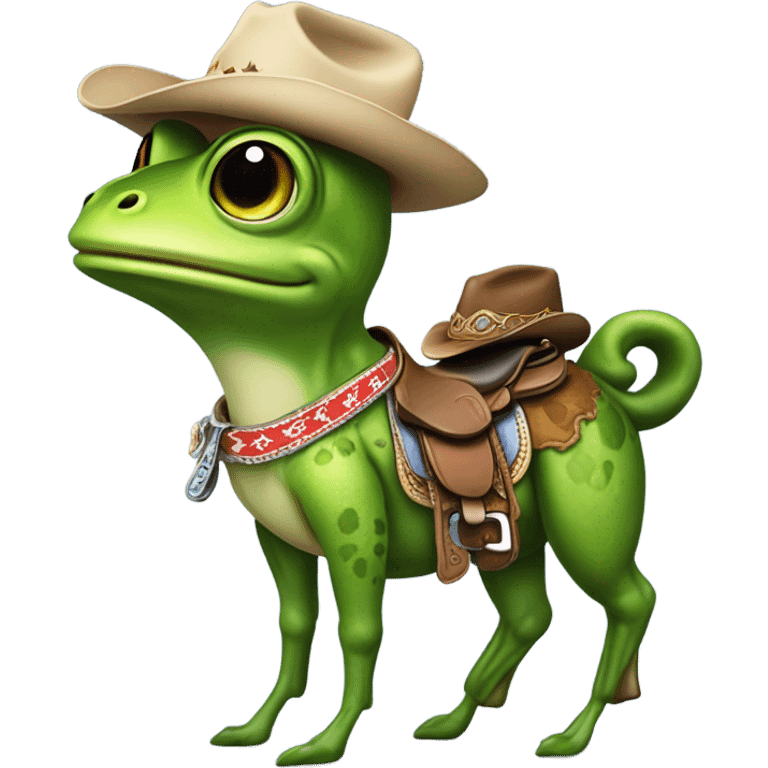 Frog with cowboy at emoji