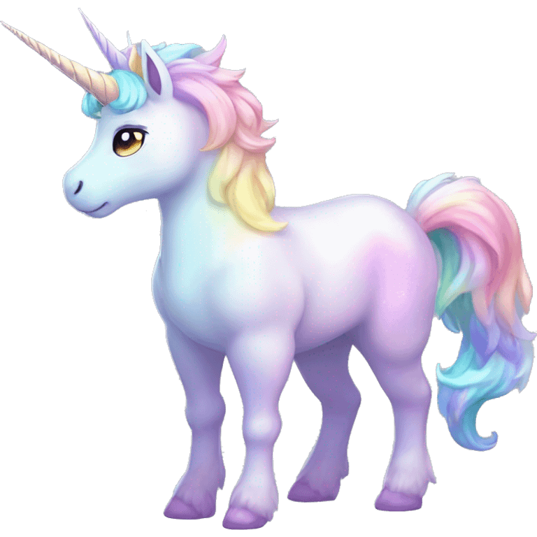 Shiny Sparkly Colorful Fluffy beautiful fantasy unicorn horn Kawaii Ethereal Anthro Sona Fakemon-animal Full Body emoji