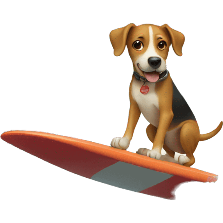 A dog surfing  emoji