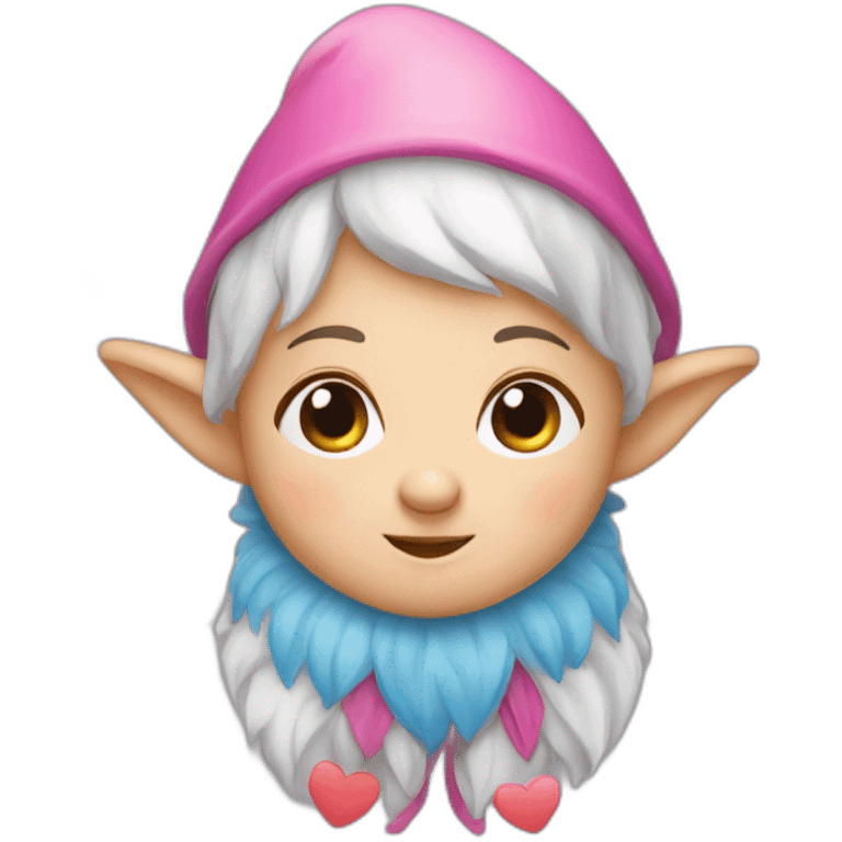 Cute gnome with hearts around them and on their eyes emoji