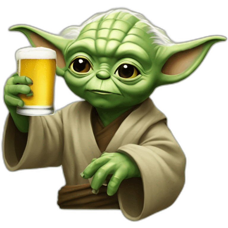 Yoda drinking beer emoji