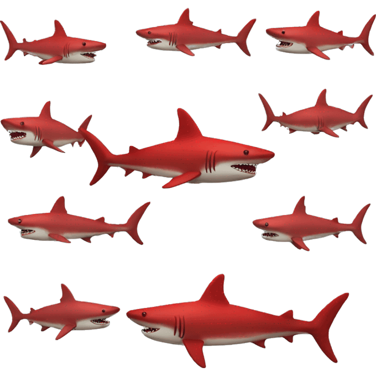 scary red shark emoji