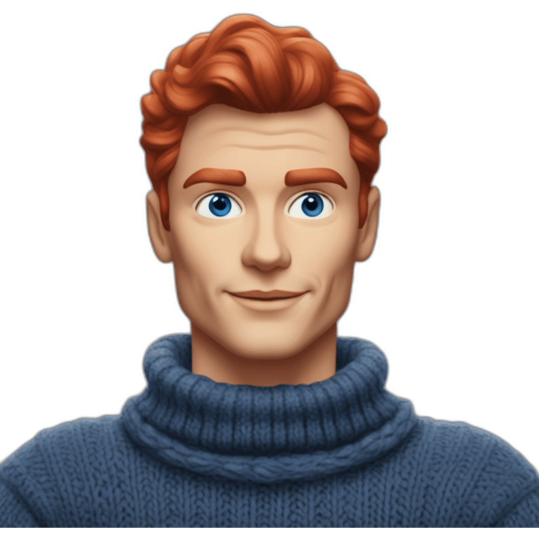 Louis jourdan blue eyes cosy sweater turtleneck red hair emoji