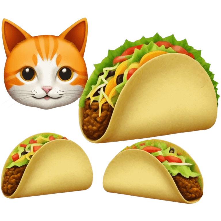 Cannabis leaf with tacos and orange cats emoji