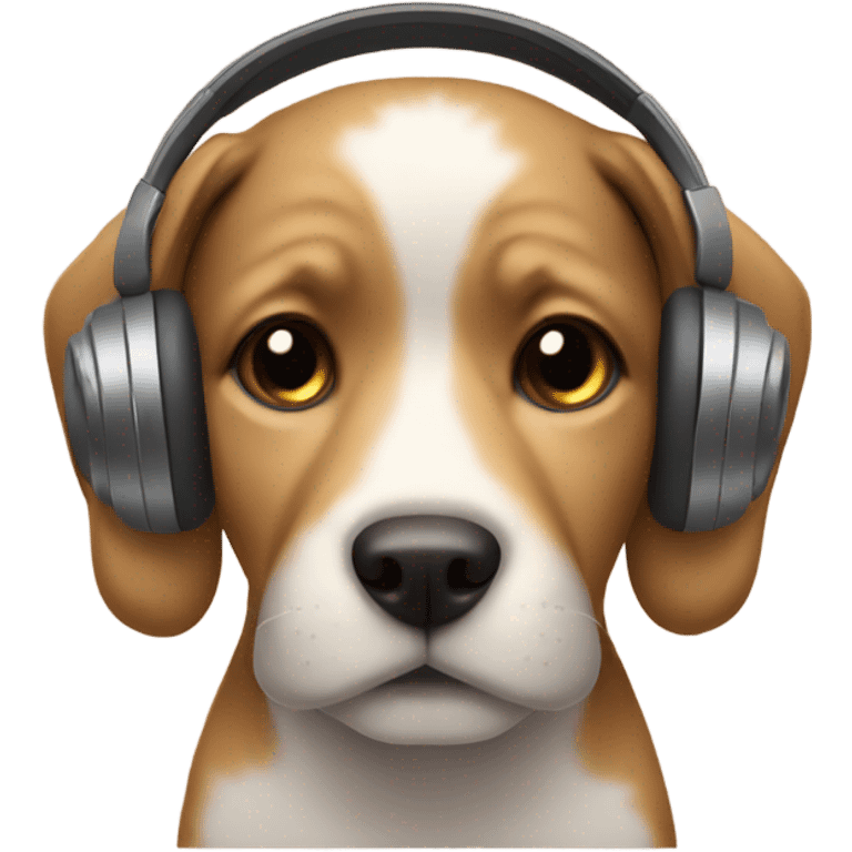 Dog with headphones and cup emoji