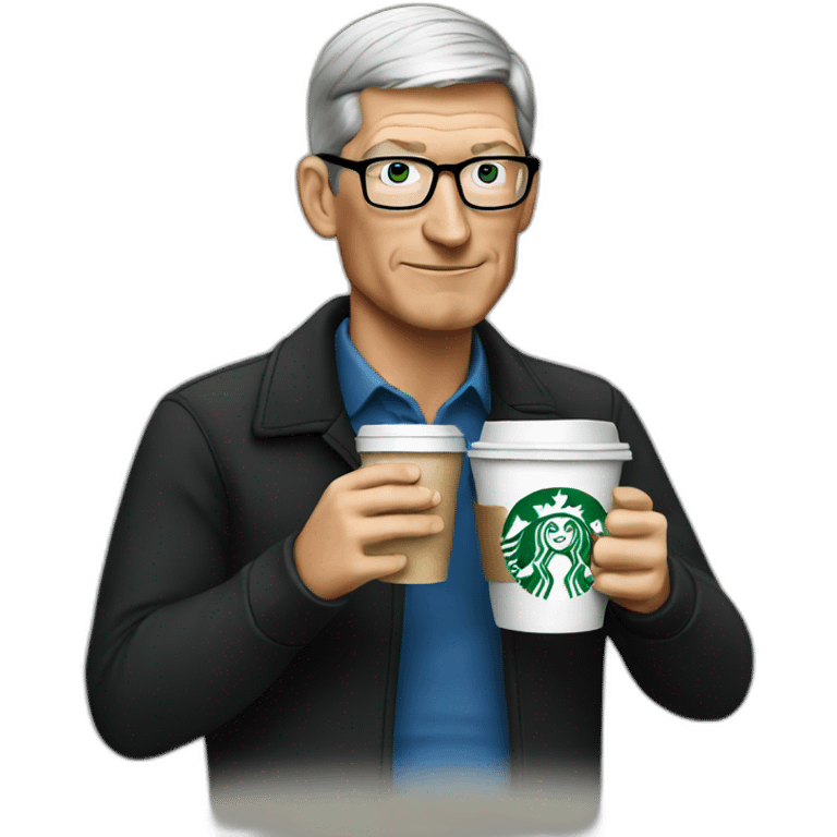 Tim cook drinking starbucks emoji