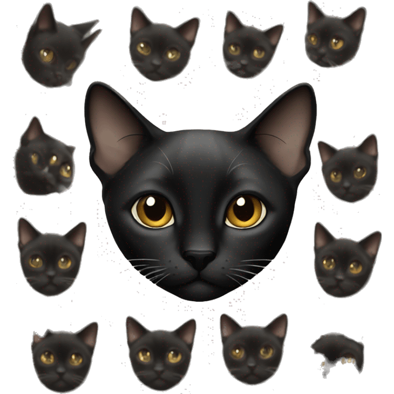 all black siamese cat emoji