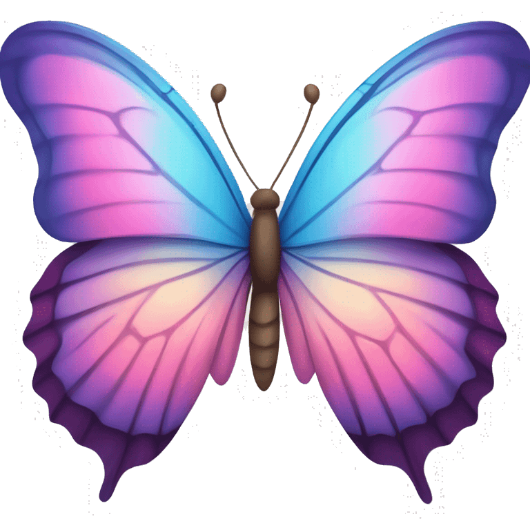 Butterfly with ligh blue pink and purple blended shade wings emoji