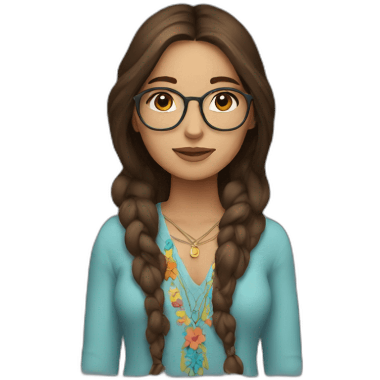 hippie brunette emoji