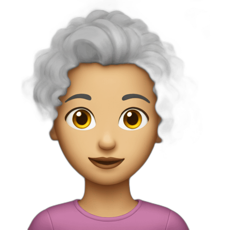 girl with rad hair in car emoji