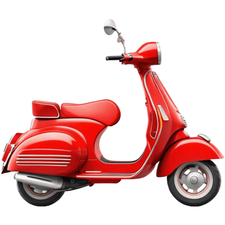 Cinematic Realistic Vespa Pop Culture Emoji, depicted as a sleek vintage scooter symbolizing Italian style rendered with dynamic detail and retro lighting. emoji