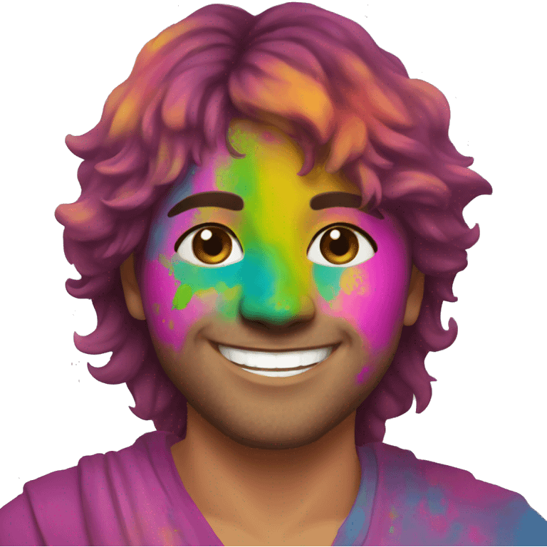 Happy holi with my face emoji