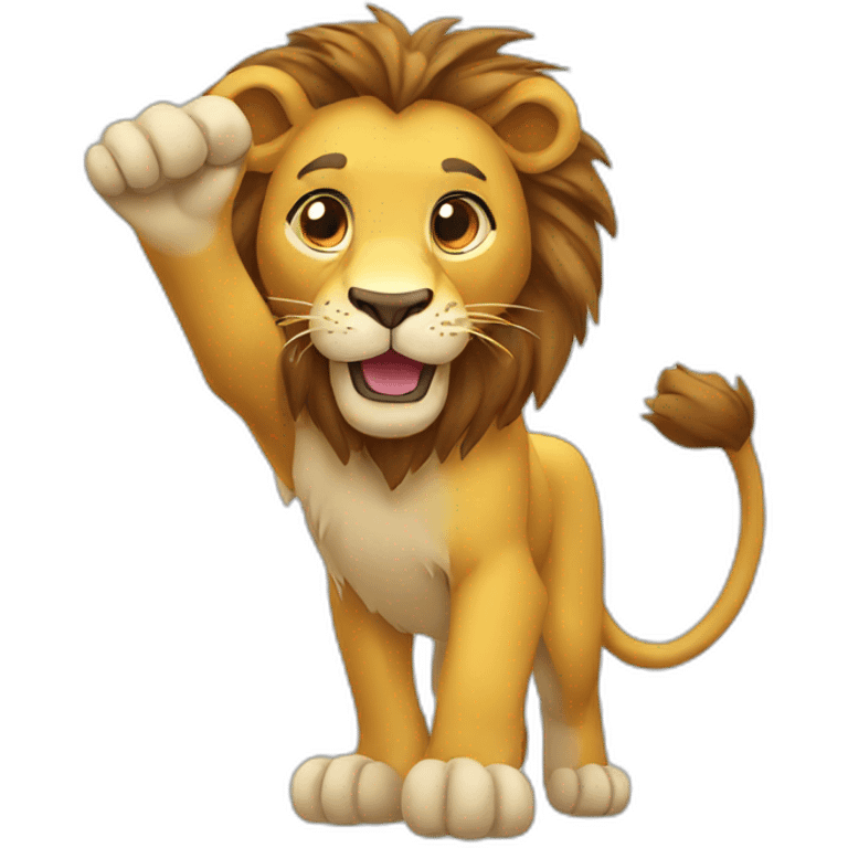 Lion waving emoji