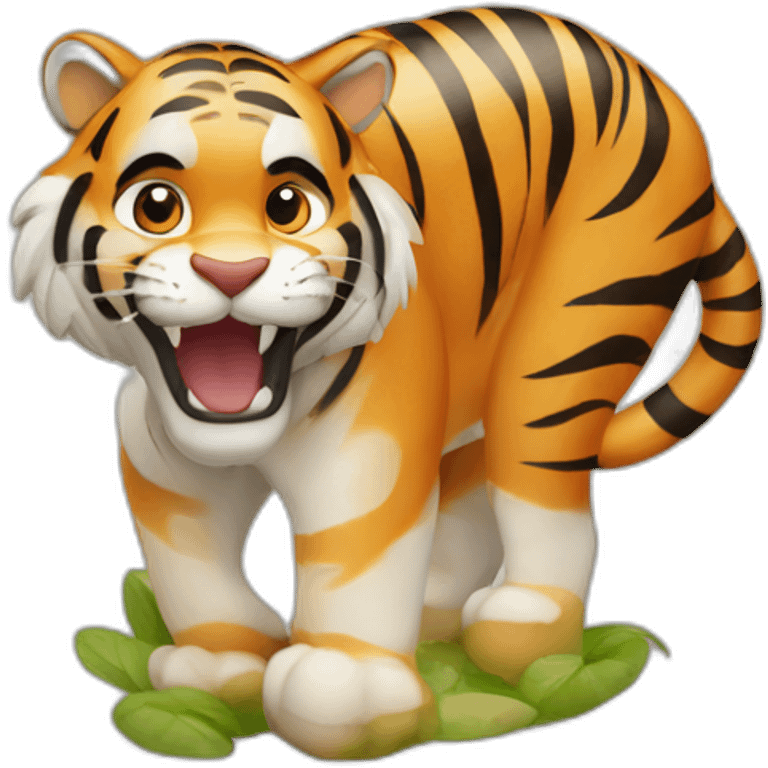 tiger with a text at bottom written tiger in capslock emoji