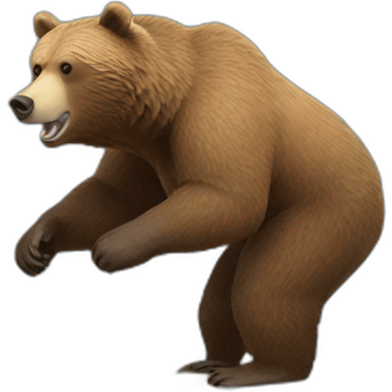 Grizzly bear surfing emoji