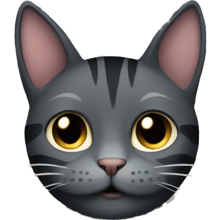 dark grey cat with stripes  emoji