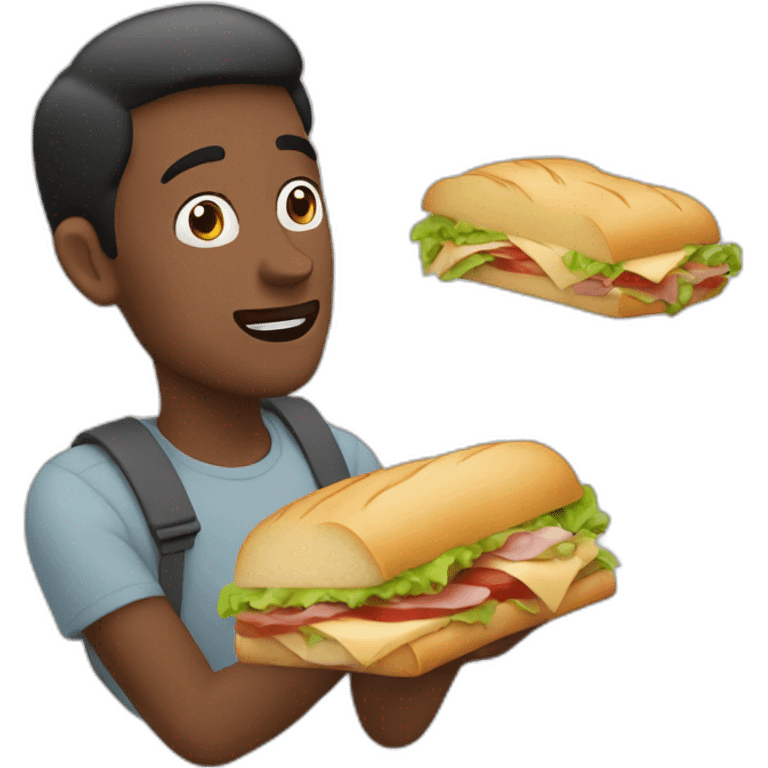 Guy dreaming about a sandwich  emoji