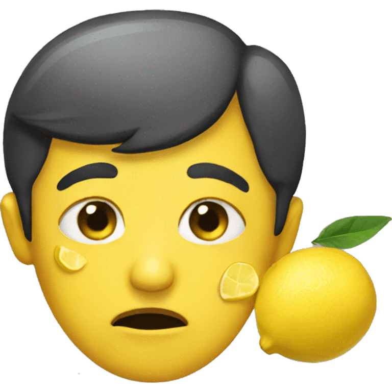 A person crying lemons emoji