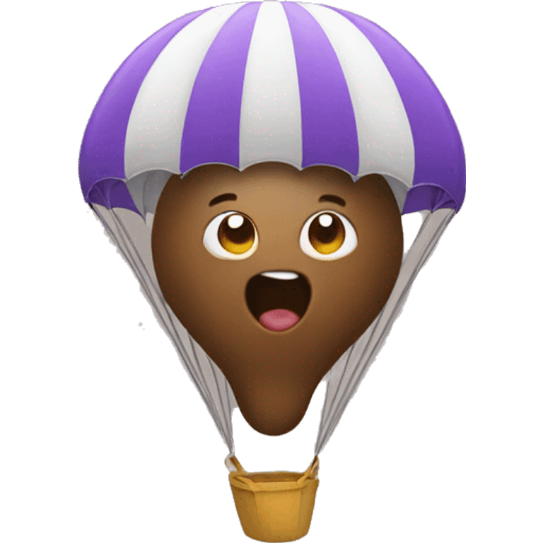 Poop emoji with a parachute  emoji