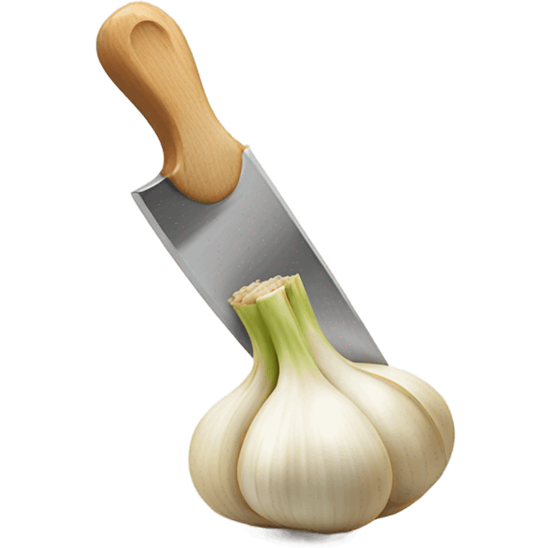 Razor blade cutting garlic emoji