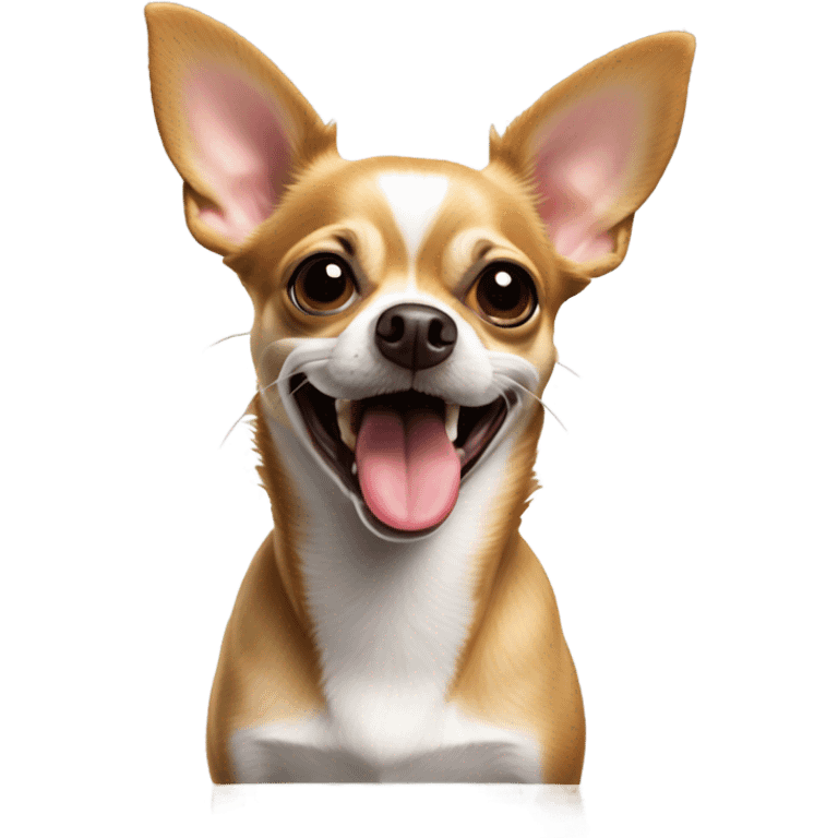 Aussie chihuahua mix dog with tongue out emoji