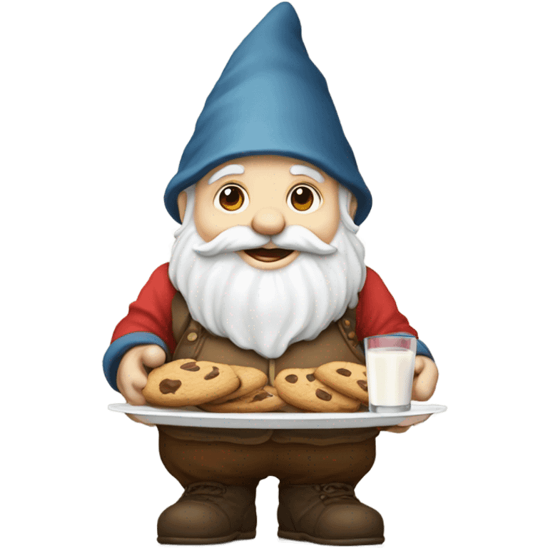 Gnome with milk and cookies emoji