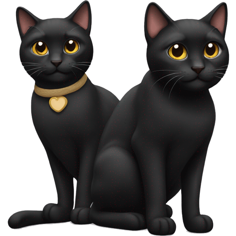 Three black cats  emoji