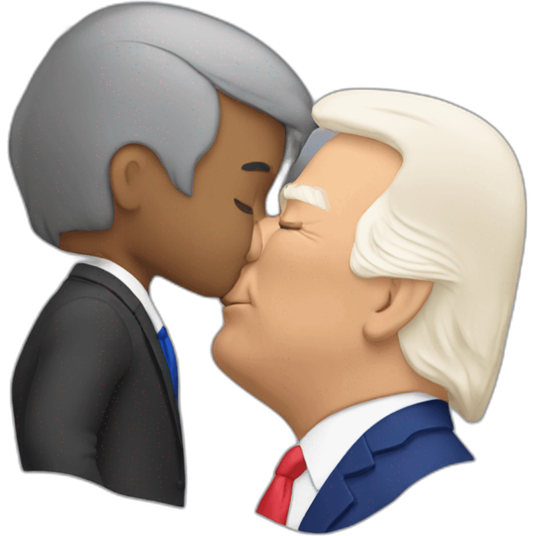 Joe Biden is kissing Donald Trump emoji