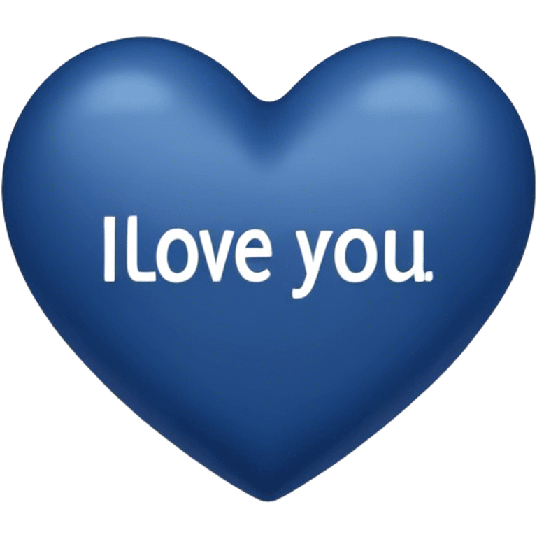 Dark Blue heart with the words I Love You Ry in the middle  emoji