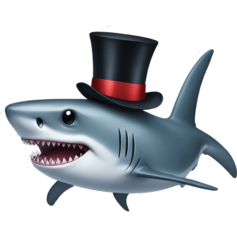 shark with tophat emoji