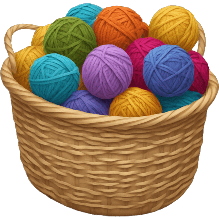 Basket full of yarn balls emoji