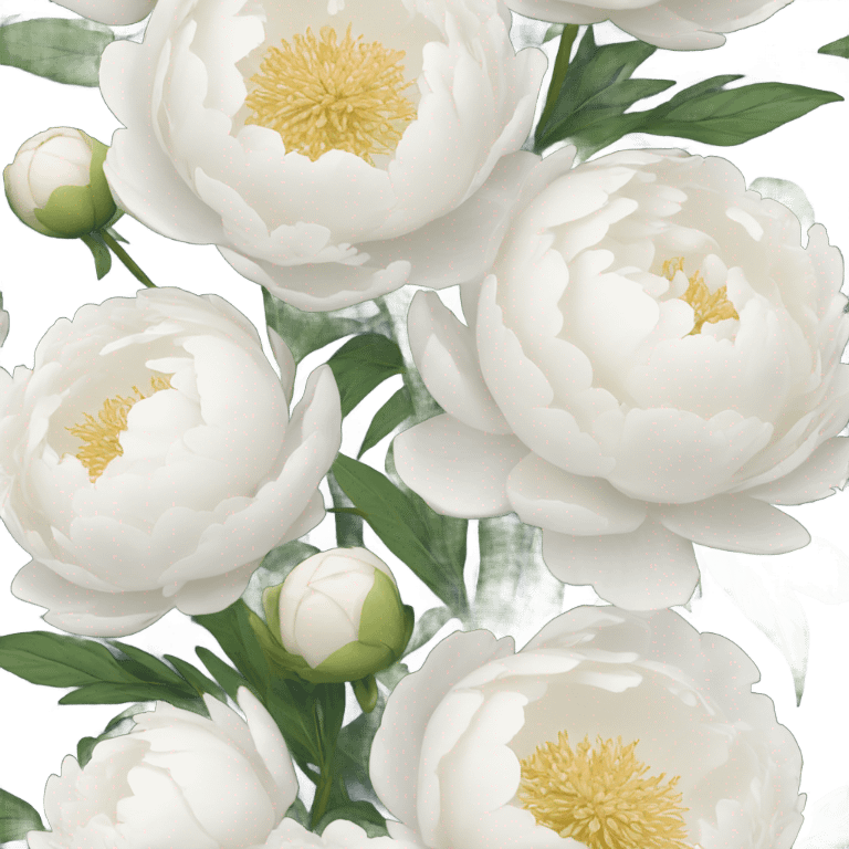 White peonies bouquet  emoji