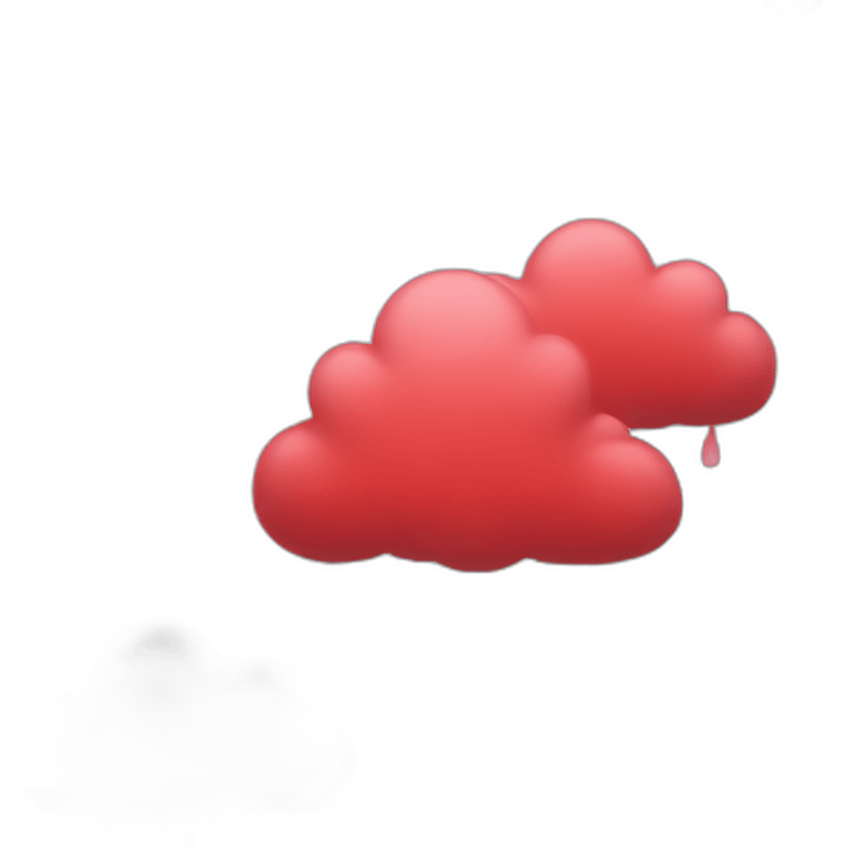 cloud with red rain emoji