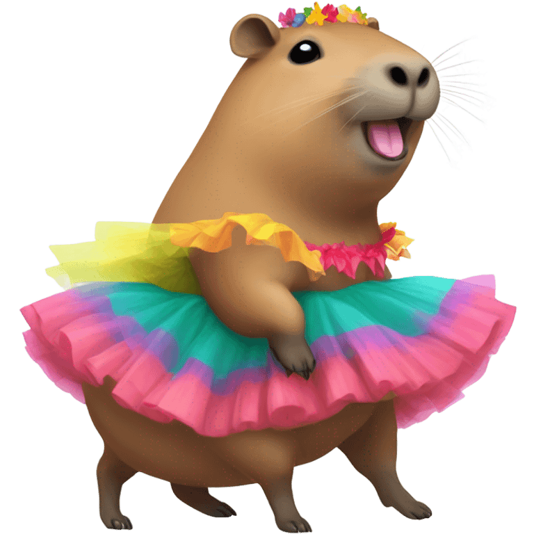 A capybara wearing a tutu and dancing  emoji