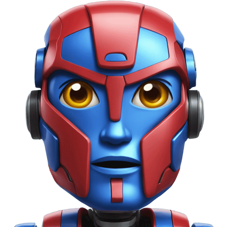 Red and blue transforming robot emoji