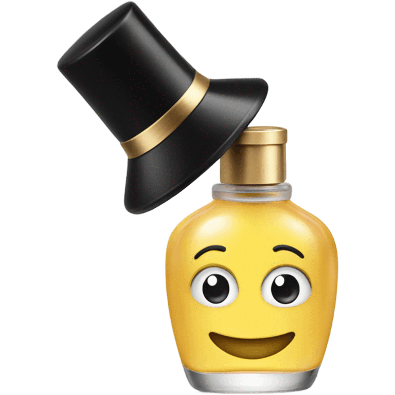 smiling perfume with black cap emoji