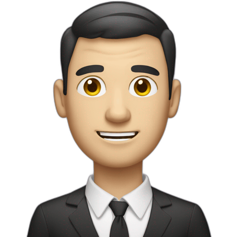 a shaved white man with short dark hair and a mobile phone, both covered with spiderwebs emoji