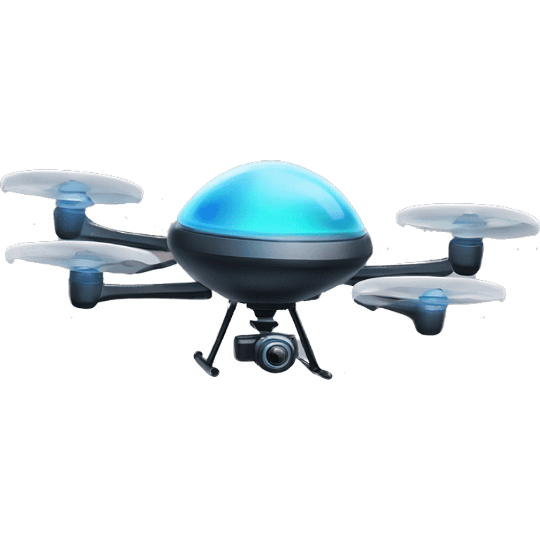 A person flying a drone that looks like an alien UFO ship emoji